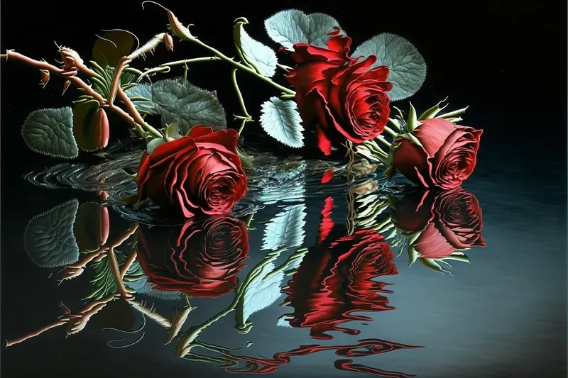 Flower Water Reflections