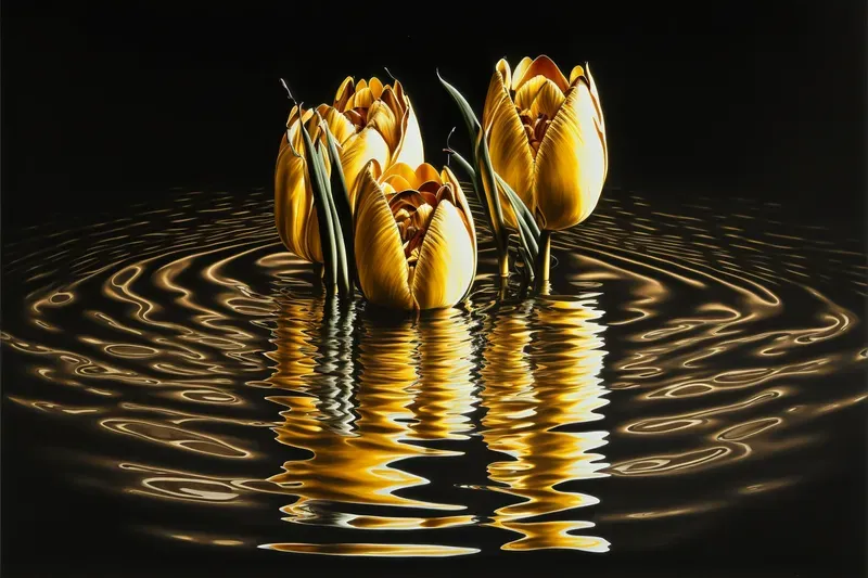 Flower Water Reflections