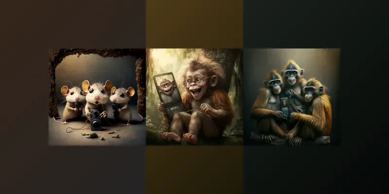Animals Taking Selfies generated by undefined