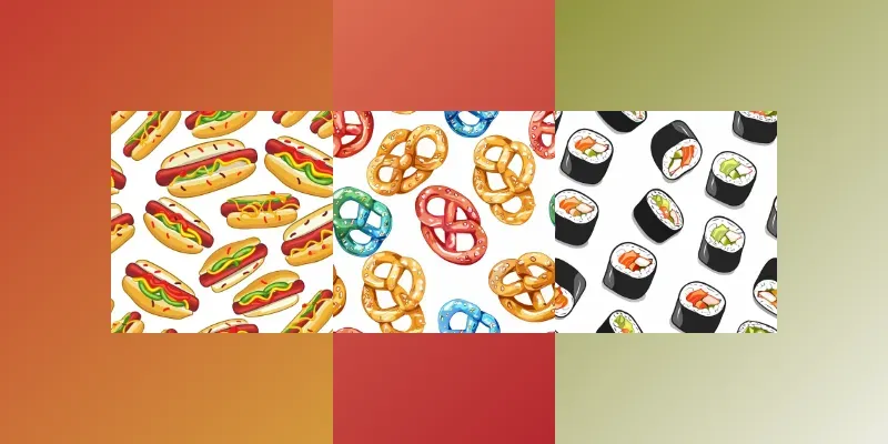 Cartoon Food Patterns generated by undefined