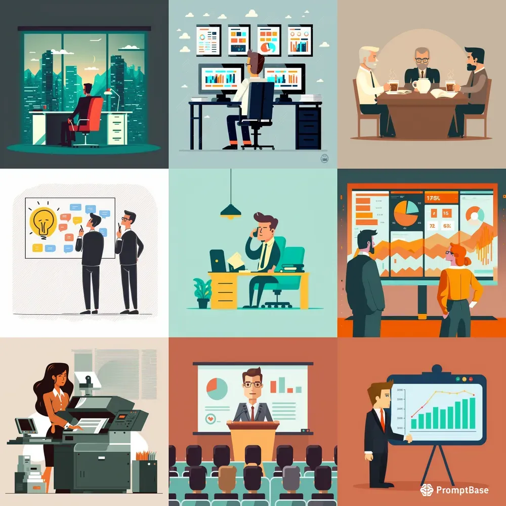 Business And Office Tasks Illustrations