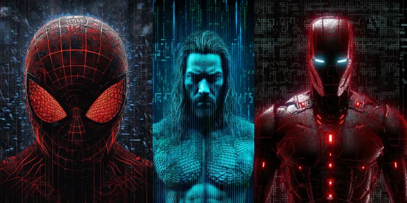 Super Cool Matrix Style Super Heroes generated by undefined