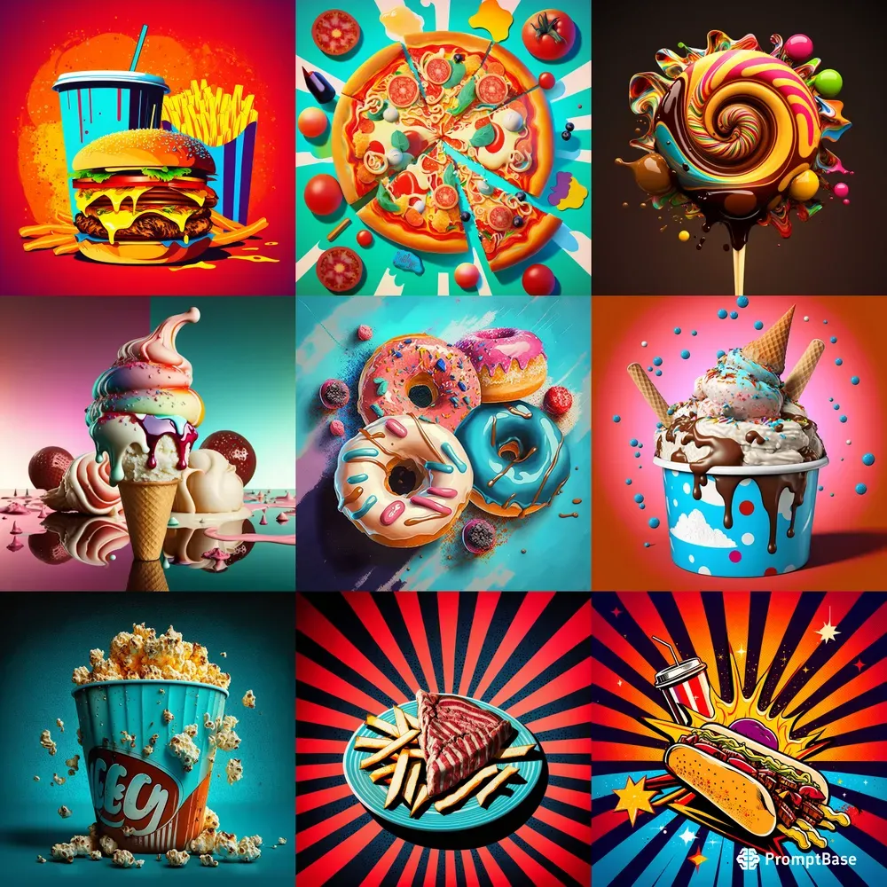 Pop Art Style - Fast Food Takeaways