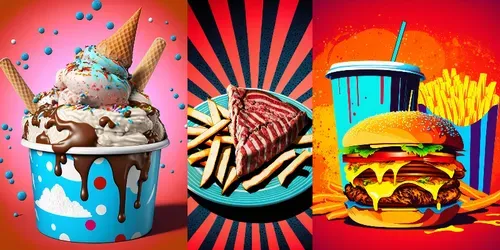 Pop Art Style - Fast Food Takeaways generated by midjourney