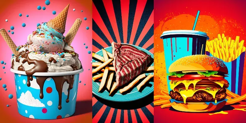 Pop Art Style - Fast Food Takeaways generated by undefined