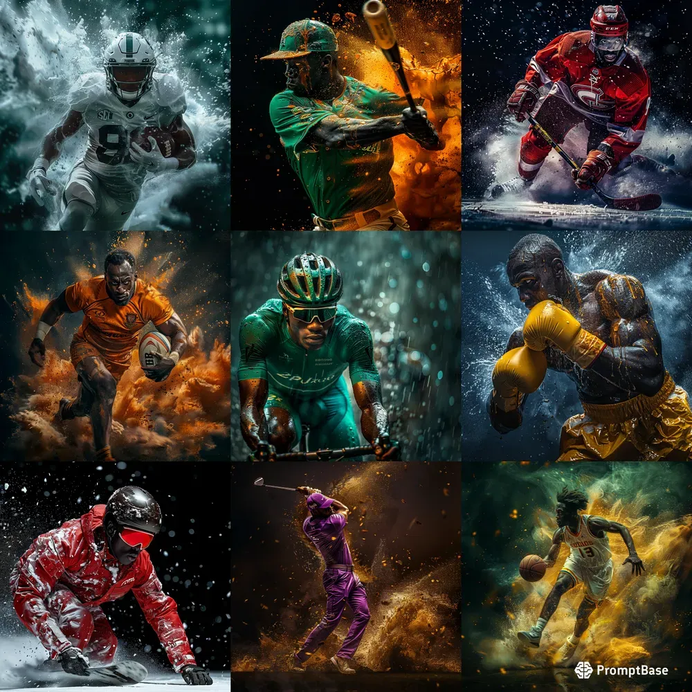 Realistic Sports Players Ads Photographs