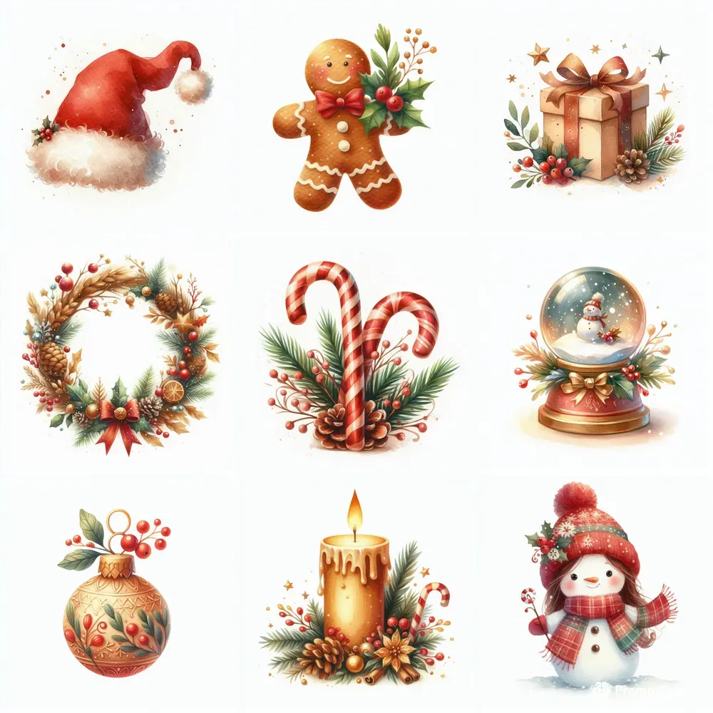 Watercolor Christmas Illustrations