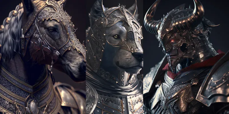 Portraits Of Animals Stylized As Warriors generated by undefined