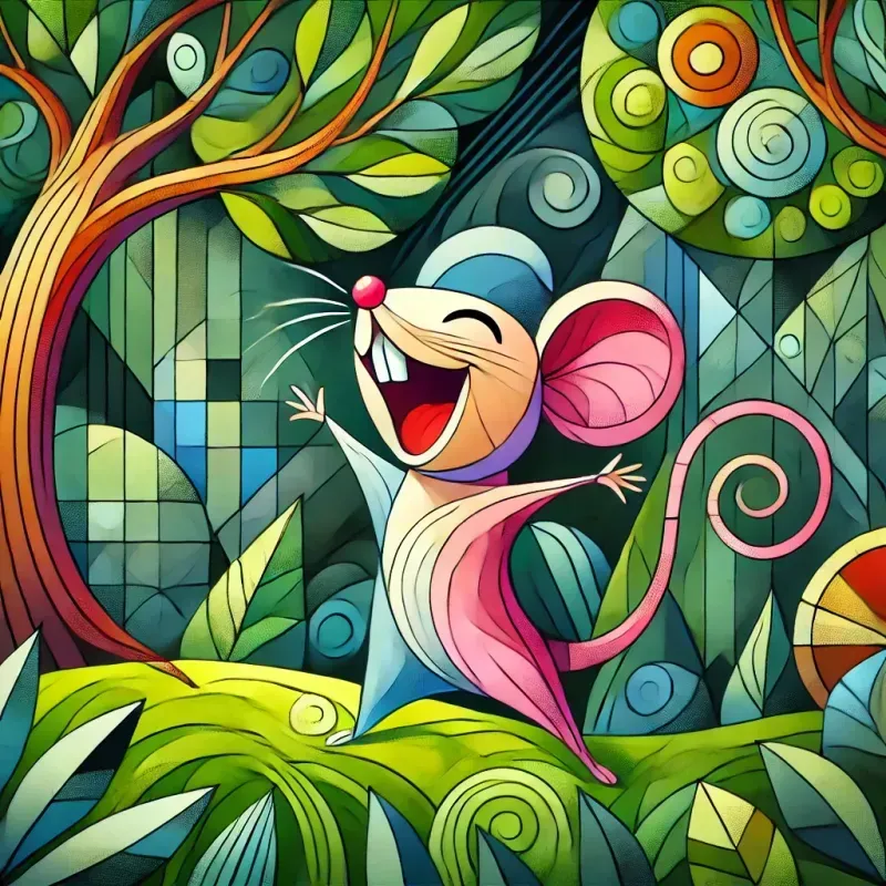 Enchanted Cubist Animals In Dreamy Greens