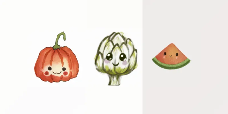 Cute And Happy Veggies And Fruits generated by undefined
