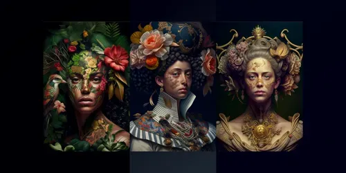 Women Portraits With Nature generated by midjourney