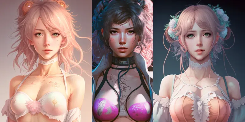 Neon Style Beautiful Cosplay Women generated by undefined