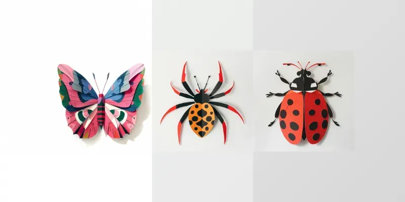 Paper Insect Illustrations generated by undefined