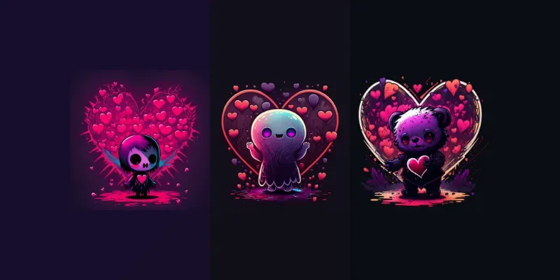 Creepy Valentines Day Characters generated by undefined