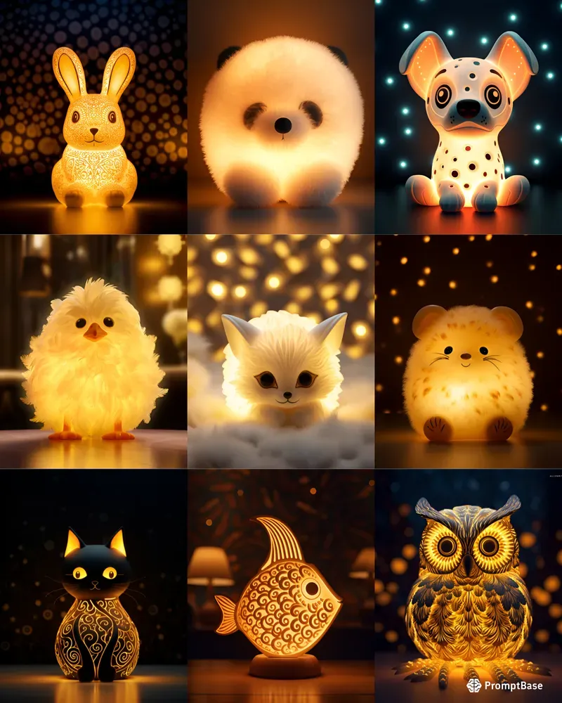 Animal Night Lamp Companions