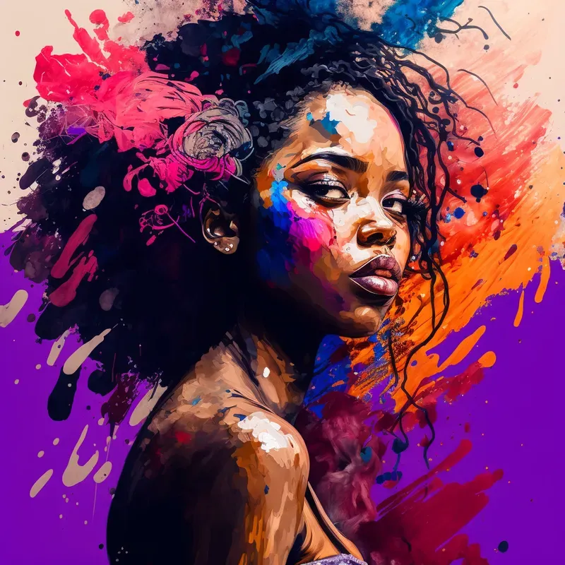 Portrait Paintings With Bursts Of Colors