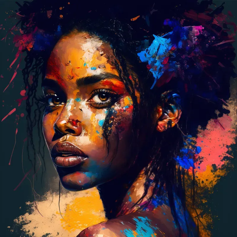 Portrait Paintings With Bursts Of Colors