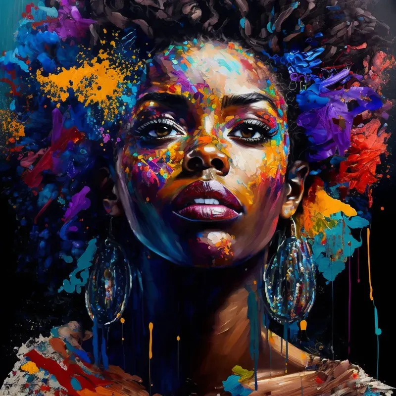 Portrait Paintings With Bursts Of Colors
