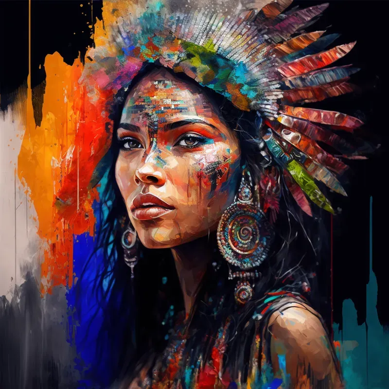 Portrait Paintings With Bursts Of Colors