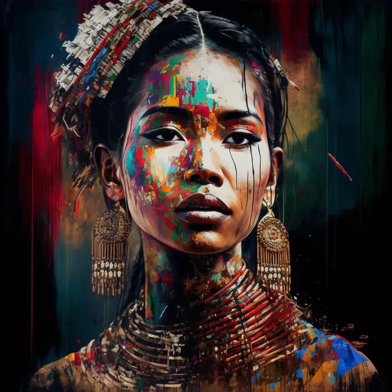 Portrait Paintings With Bursts Of Colors
