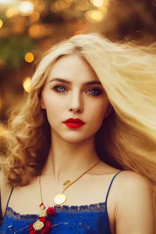 Photo-realistic Portraits Of A Beautiful Blonde Woman