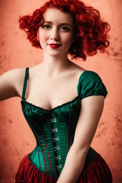 Beautiful Pinup Girl In A Red Corset
