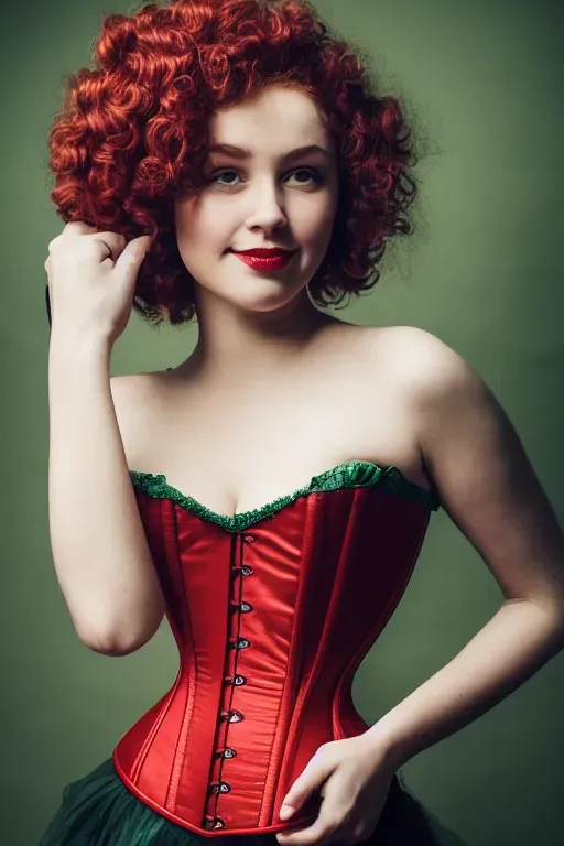 Beautiful Pinup Girl In A Red Corset