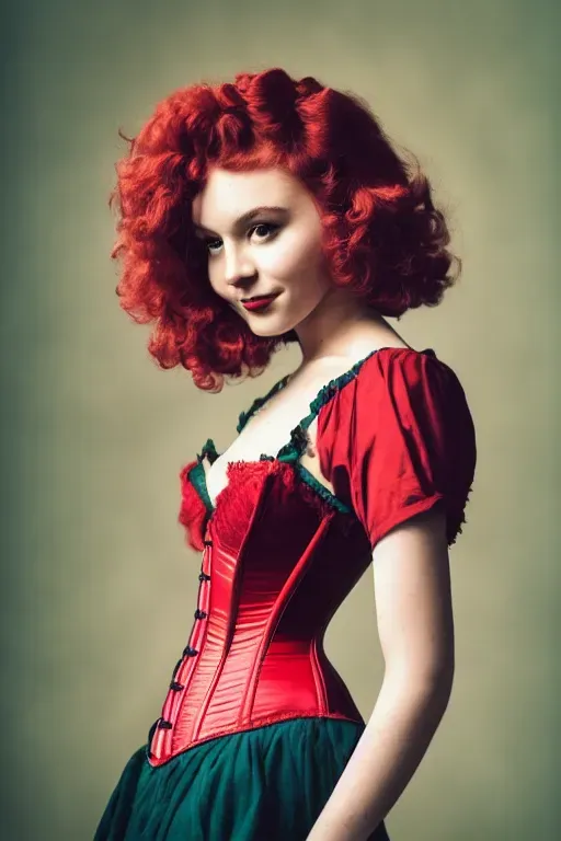 Beautiful Pinup Girl In A Red Corset