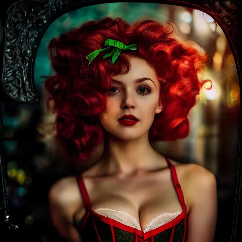 Beautiful Pinup Girl In A Red Corset