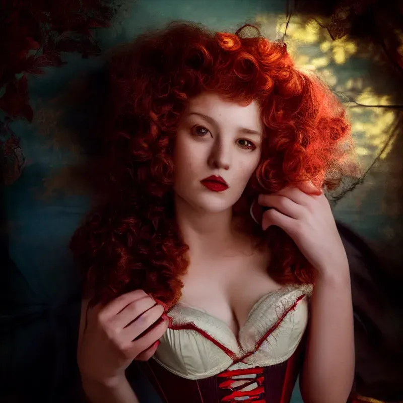 Beautiful Pinup Girl In A Red Corset