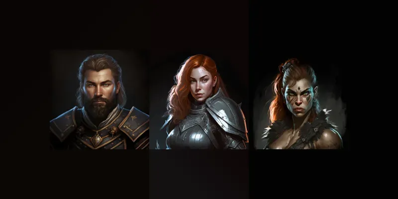 Fantasy Game Human Portraits generated by undefined