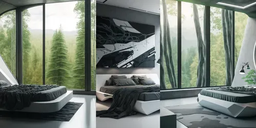 Futuristic Teenager Bedrooms generated by midjourney
