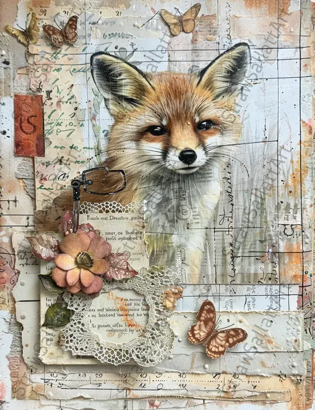 Junk Journal Fairytale Collages Pages