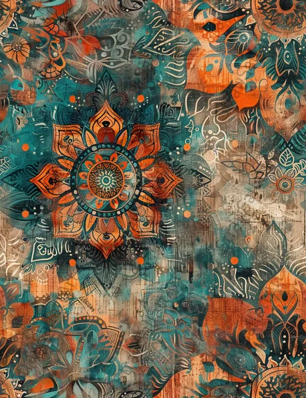 Junk Journal Seamless Papers Boho Style