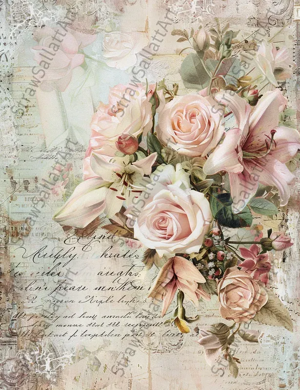 Vintage Romantic Wedding Ephemera Pages