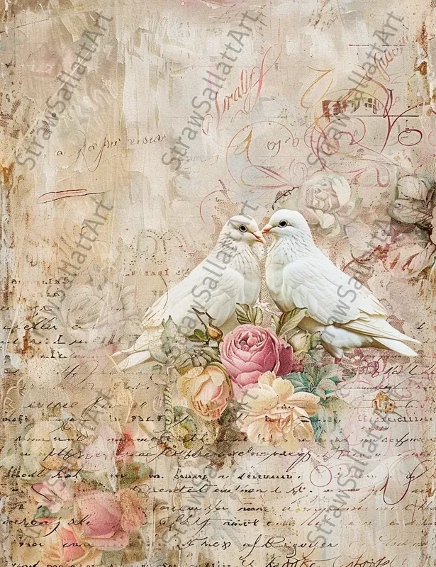 Vintage Romantic Wedding Ephemera Pages