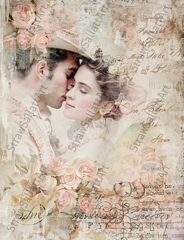 Vintage Romantic Wedding Ephemera Pages