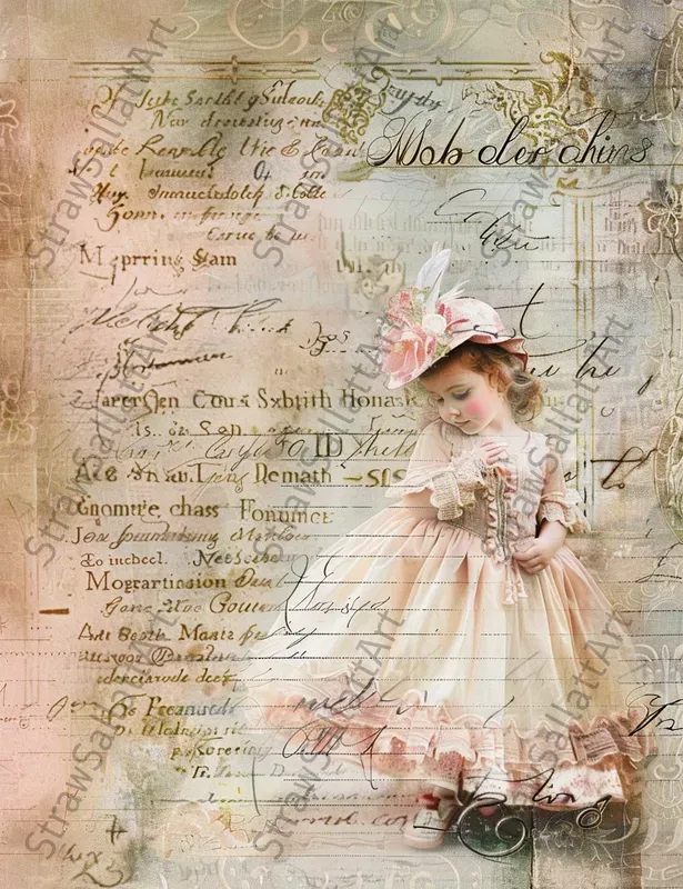 Vintage Romantic Wedding Ephemera Pages