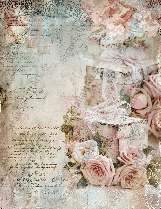 Vintage Romantic Wedding Ephemera Pages