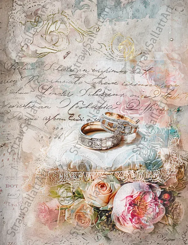 Vintage Romantic Wedding Ephemera Pages