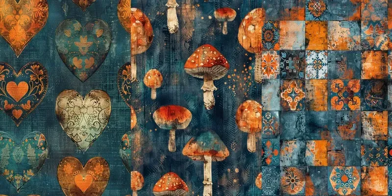Junk Journal Seamless Papers Boho Style generated by undefined