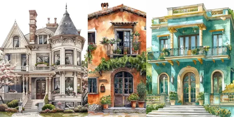 Watercolor Architectural Collections generated by undefined