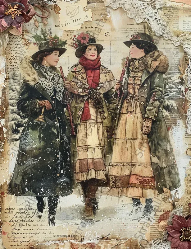 Christmas Junk Journal Ephemera Pages