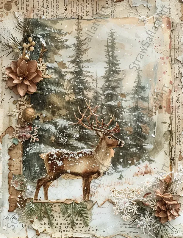 Christmas Junk Journal Ephemera Pages
