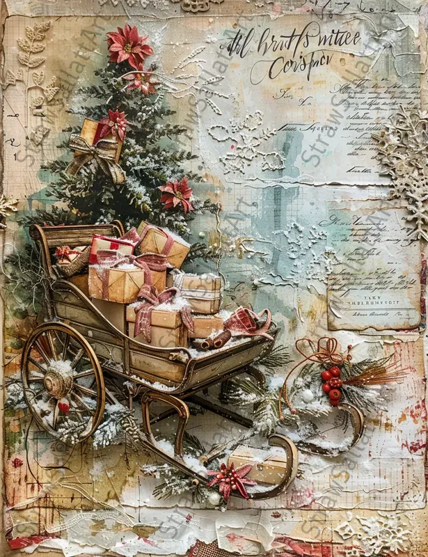 Christmas Junk Journal Ephemera Pages