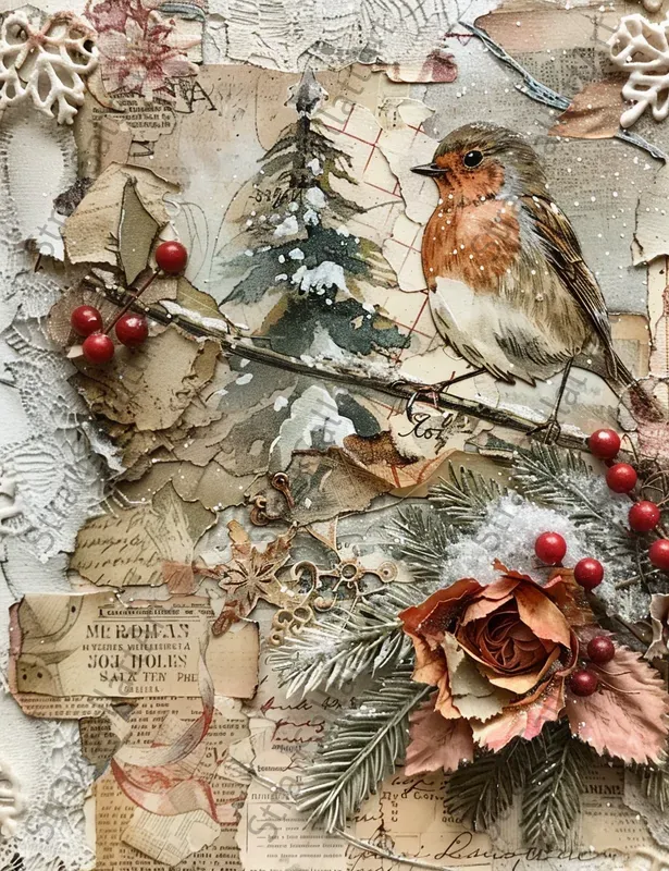 Christmas Junk Journal Ephemera Pages