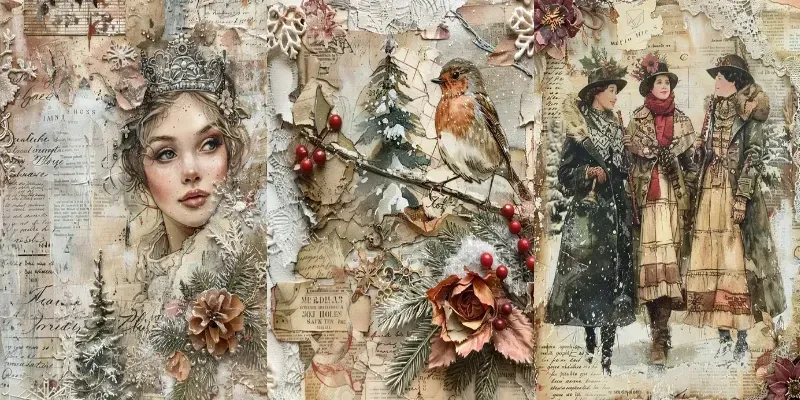 Christmas Junk Journal Ephemera Pages