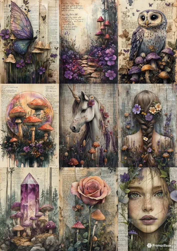 Fairy Tale Junk Journal Pages Whimsical