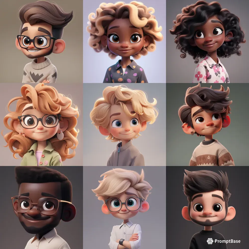 Disney Pixar Style Cartoon Avatars