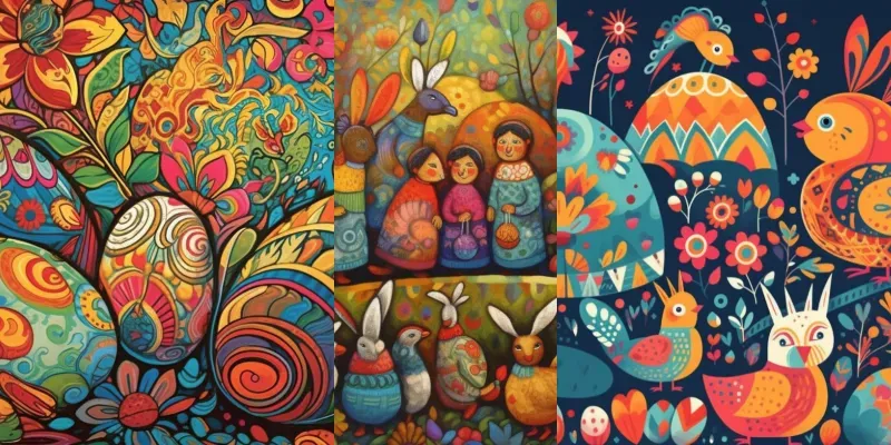 Vibrant Festive Easter Holiday Scenes generated by undefined